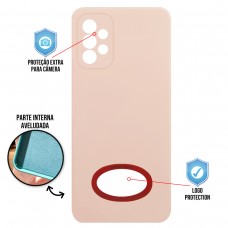 Capa para Samsung Galaxy A72 - Case Silicone Safe Glass Salmão